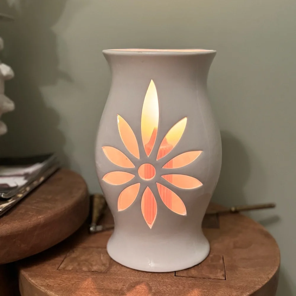 Vtg Partylite SONATA Wall Sconces Ceramic White Rare